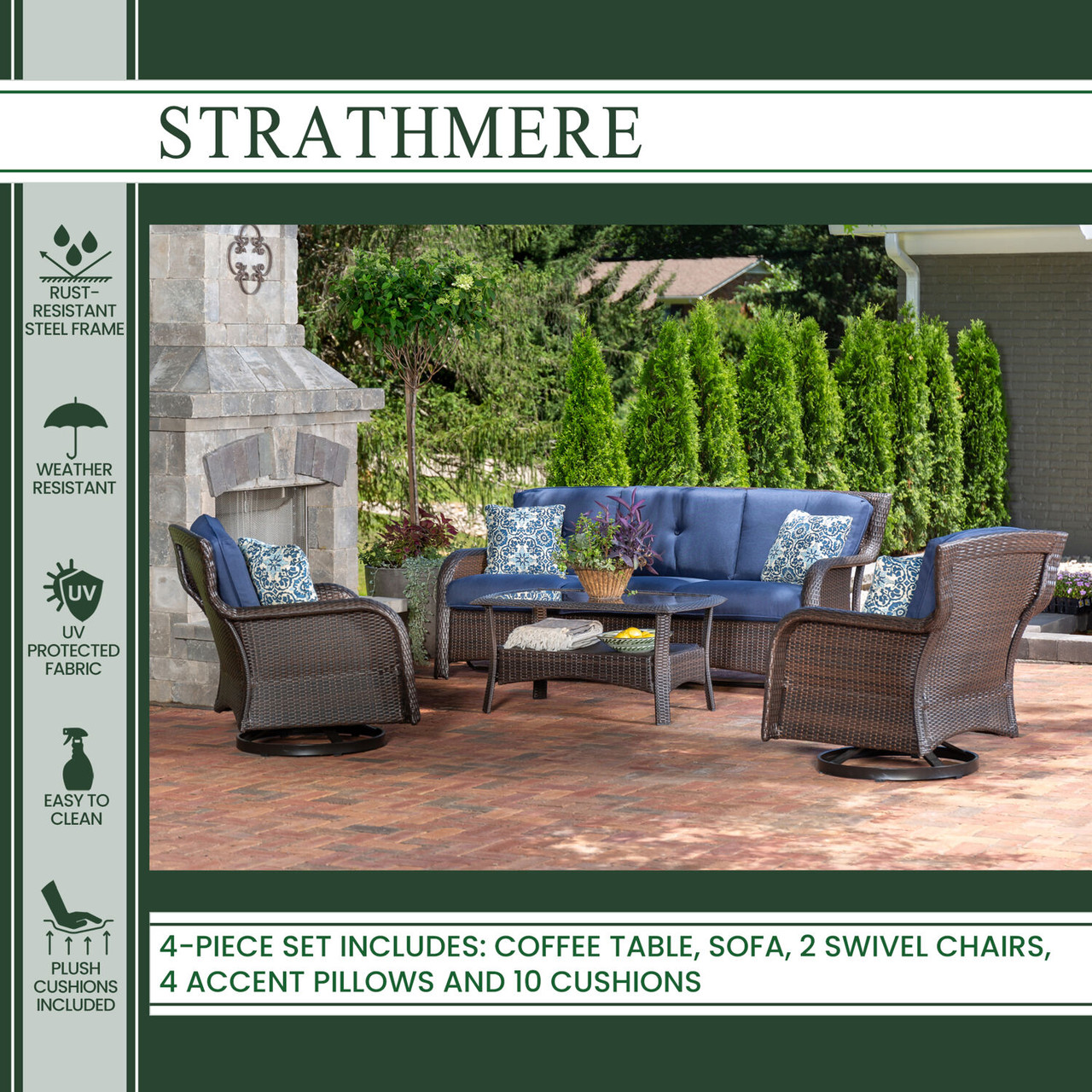 Cushion Set for Strathmere Outdoor Recliners - Hanover Home