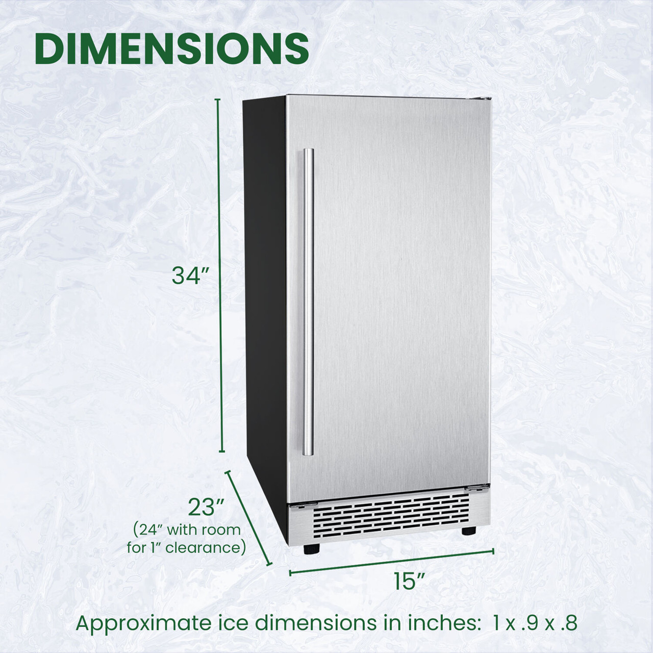 Yale Appliance 15 Stainless Steel Icemaker
