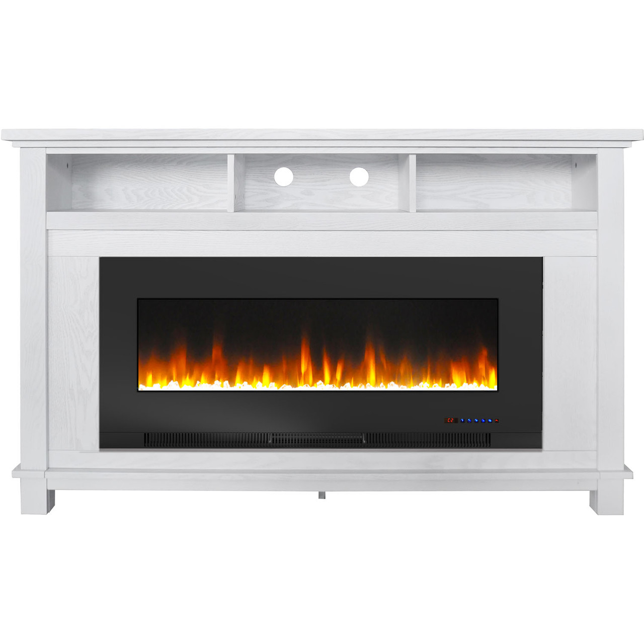 Winchester Electric Fireplace TV Stand and Color-Changing LED Heater Insert  with Crystal Rock Display - Hanover Home