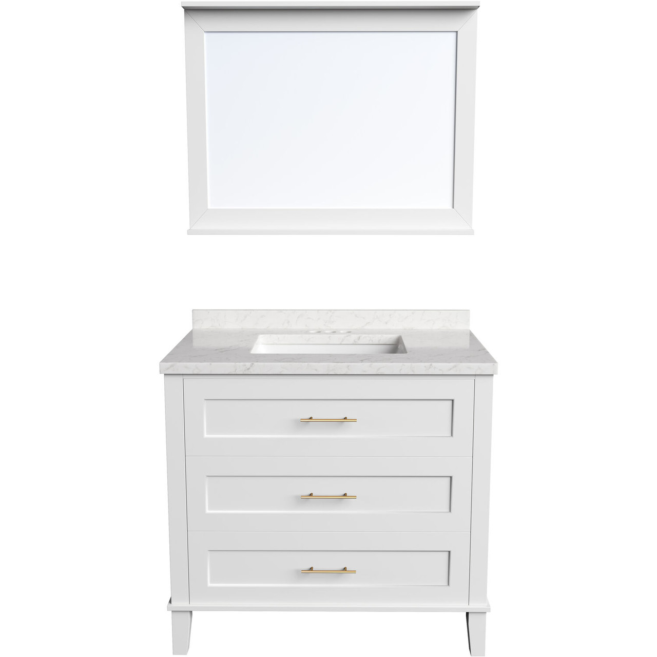 Hanover Tremont 36-In. Bathroom Vanity Set includes Sink, Countertop, and  Pre-Assembled Cabinet w/ 1 Drawer, Bottom Shelf, White - Hanover Home