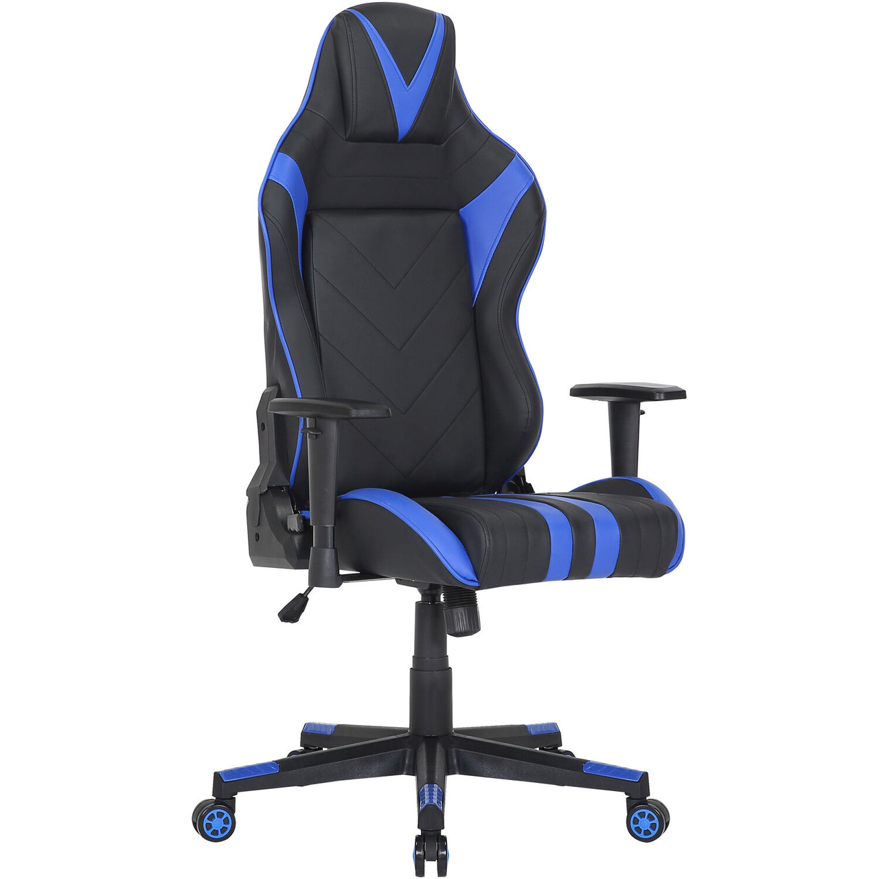 Hanover Commando Ergonomic Gaming Chair with Adjustable GAS Lift Seating Lumbar and Neck Support Black/Blue