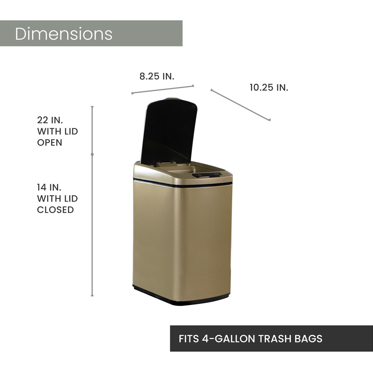 50L Trash Can, Fingerprint resistant, Soft Close, Sensor Lid