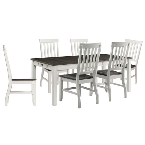 Hanover Willow Way 7-Piece Dining Set with Rectangle Table and 6 Wood Side Chairs