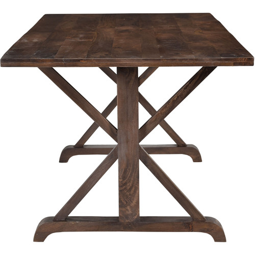 Hanover Annecy Rectangular Mango Wood Dining Table with Trestle Base, 76-In. W x 36-In. D x 31-In.