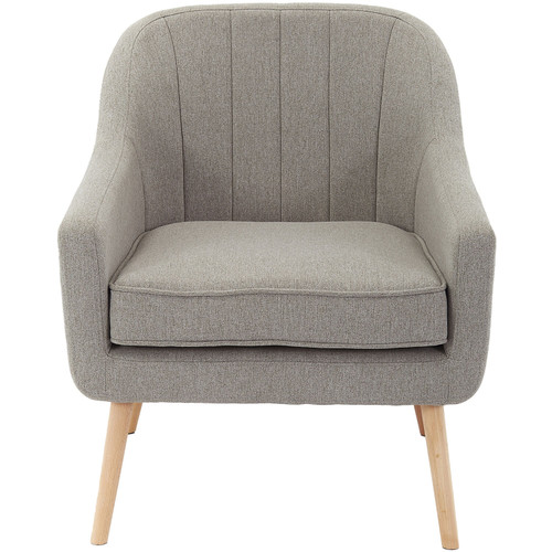 Hanover Odessa Accent Chair in Gray with Rubberwood Legs