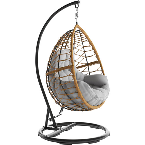 Willa Steel Hanging Egg Chair with Grey Cushion