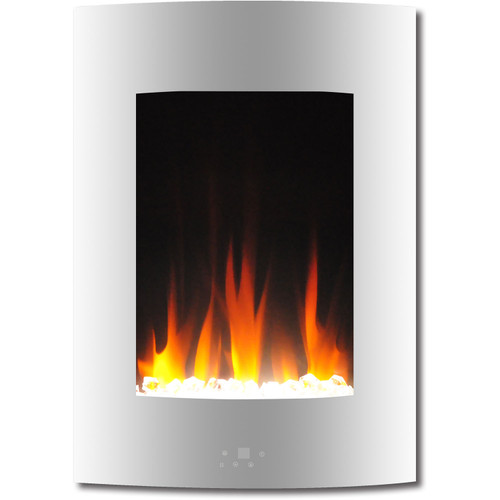Fireside 19.5 In. Vertical Wall-Mounted Electric Fireplace with Multi-Color Flames and Crystal Display