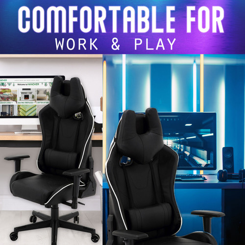 Hanover Commando Ergonomic Gaming Chair with Adjustable Gas Lift Seating &  Lumbar Support