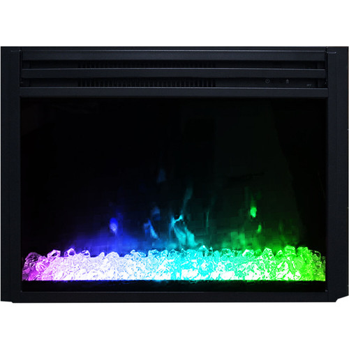 Hanover 24-In. x 17.7-In. x 7-In. Multi-Color Electric Fireplace Insert with Deep Crystal Display and Color Changing Flames