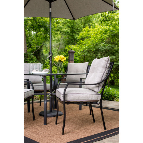 Lavallette 7Piece Outdoor Dining Set with Table Umbrella and Base