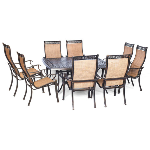 Manor 9-Piece Outdoor Dining Set with Large Square Table