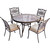 Traditions 5-Piece Dining Set with 47 in. Glass-top Table