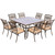 Traditions 9-Piece Dining Set with 60 In. Square Glass-Top Dining Table
