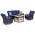 Orleans 4-Piece Woven Lounge Set with a 40,000 BTU Fire Pit Table