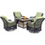 Orleans 5-Piece Fire Pit Chat Set with a 40,000 BTU Fire Pit Table and 4 Woven Swivel Gliders