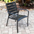 Cortino 5-Piece Commercial-Grade Patio Dining Set with 4 Aluminum Slat-Back Dining Chairs and a 38" Tempered-Glass Table