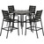 Cortino 5-Piece Commercial-Grade Counter-Height Dining Set with 4 Aluminum Slat-Back Chairs and a 38-in. Slat-Top Table