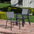 Hanover Conrad 5-Piece Compact Outdoor Dining Set w/ 4 Stackable Sling Chairs and Convertible Slatted Table