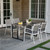 Hanover Conrad 5-Piece Compact Outdoor Dining Set w/ 4 Stackable Sling Chairs and Convertible Slatted Table