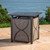 Hanover Palm Bay 4-Piece Fire Pit Chat Set featuring a 40,000 BTU Tile-Top Sling Fire Pit Table with Burner Cover