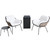 Hanover Naya 4-Piece Chat Set in White featuring a 40,000 BTU Column Fire Pit