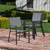 Naples 7-Piece Outdoor Dining Set with 6 Sling Chairs in Gray/White and Expandable Dining Table
