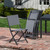 Naples 7-Piece Dining Set with 6 Folding Sling Chairs and Expandable Dining Table in Gray