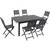 Naples 7-Piece Dining Set with 6 Folding Sling Chairs and Expandable Dining Table in Gray