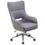 Hanover Carlton Wingback Office Chair in Gray with Adjustable Gas Lift Seating and Caster Wheels