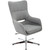Hanover Harrison Stationary Office Chair in Gray with Chrome base