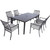 Carter 7-Piece Dining Set with 6 Padded Dining Chairs and 72 in. x 40 in. Slat Table