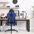 Hanover Commando Ergonomic Gaming Chair in Black and Blue - Adjustable Gas Lift Seating, Lumbar and Neck Support