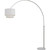 Hanover Louise Floor Lamp with White Marble Base, Ivory Fabric Shade, and Adjustable Arm, Brushed Chrome Finish