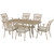 Hanover Traditions 7-Piece Dining Set with 6 Stationary Chairs and 38-In. x 72-In. Cast-top Table, Sand Finish