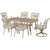 Traditions 7-Piece Dining Set with 4 Stationary Chairs, 2 Swivel Rockers, and 38-In. x 72-In. Cast-top Table, Sand Finish