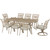 Hanover Traditions 9-Piece Dining Set with 6 Stationary Chairs, 2 Swivel Rockers, and 42-In. x 84-In. Cast-top Table, Sand Finish