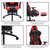 Commando Ergonomic Gaming Chair with Adjustable Gas Lift Seating, Lumbar and Neck Support