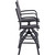 Hanover Naples Outdoor High-Dining Swivel Bar Chairs, Set of 2, Dark Grey