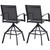 Hanover Naples Outdoor High-Dining Swivel Bar Chairs, Set of 2, Dark Grey