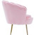 30-In. Circular Lotus Accent Chair - Faux Velvet with Gold Legs, Pink