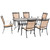 Fontana 7-Piece Outdoor Dining Set with 6 Sling Chairs and a 38-In. x 72-In. Cast-Top Table