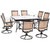 Fontana 9-Piece Dining Set with Eight Sling Swivel Rockers and a 60 In. Square Dining Table