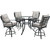 Lavallette 5-Piece Counter-Height Dining Set with 4 Swivel Chairs and a 52-In. Round Glass-Top Table