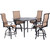 Hanover Brigantine 5-Piece Outdoor High-Dining Set with 4 Contoured-Sling Swivel Chairs and a 50-In. Round Cast-Top Table, BRIGDN5PCBR