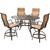 Manor 5-Piece High-Dining Set with a 56 In. Cast-top Table and 4 Counter-Height Swivel Chairs