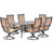 Hanover Manor 7-Piece Outdoor Dining Set with Six Swivel Rockers and a Large Cast-top Dining Table