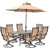 Manor 7-Piece Outdoor Dining Set with Six Swivel Rockers, a Cast-top Dining Table, a 9 Ft. Umbrella and Umbrella Stand