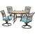 Monaco 5-Piece Dining Set with Four Swivel Rockers and a 51 In. Tile-Top Table