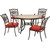 Monaco 5-Piece Patio Dining Set in Red with 4 Cushioned Dining Chairs and a 51-In. Tile-Top Table