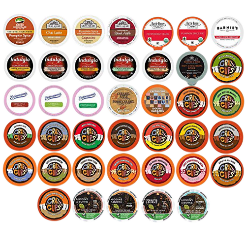 Winter and Seasonal Flavored Coffee, Tea, Hot Cocoa and Cider, Single Serve Cups for Keurig K cup Brewers (40 Count)